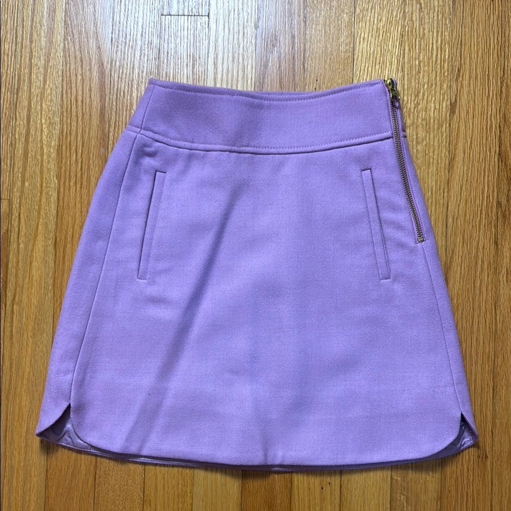 J. Crew Lavender Wool Mini Skirt